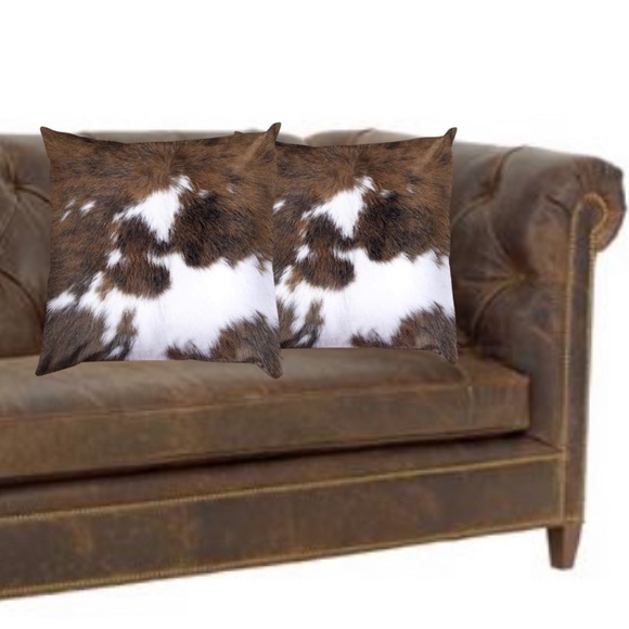 Luxury HomeRustic Farmhouse Faux Cowhide Printed Throw Pillow Covers
